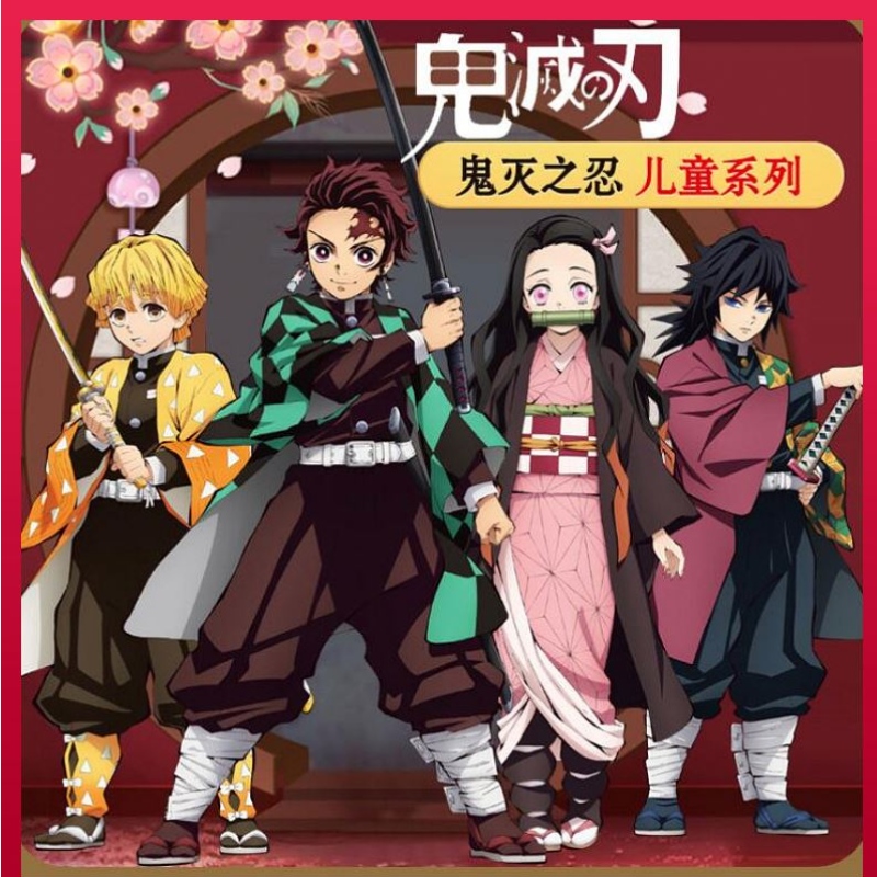 الأطفال البالغين أنيمي شيطان Slayer Kimetsu No Yaiba Tanjirou Kamado Nezuko Zenitsu Shinobu Cosplay Women Kimono Cosplay Wig