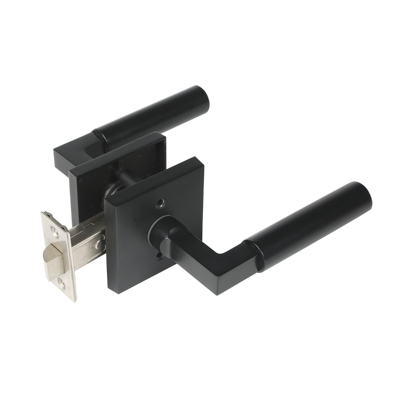 مقبض باب مرور S7135 ، مقبض باب مرور الأسود غير لامع ، رافعة مرور مقبض الباب الداخلي مقبض أسود ، مقابض باب الممر الأسود