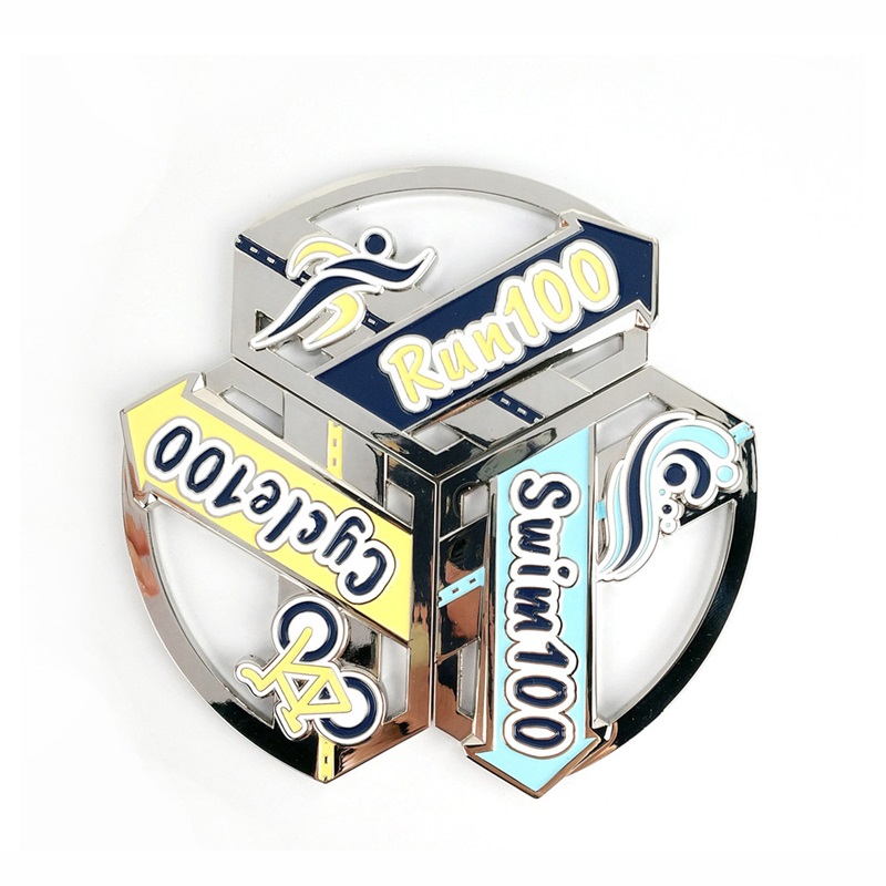 Die Cast Medals Gold Metal Award 3D Triathlon Medal Medal