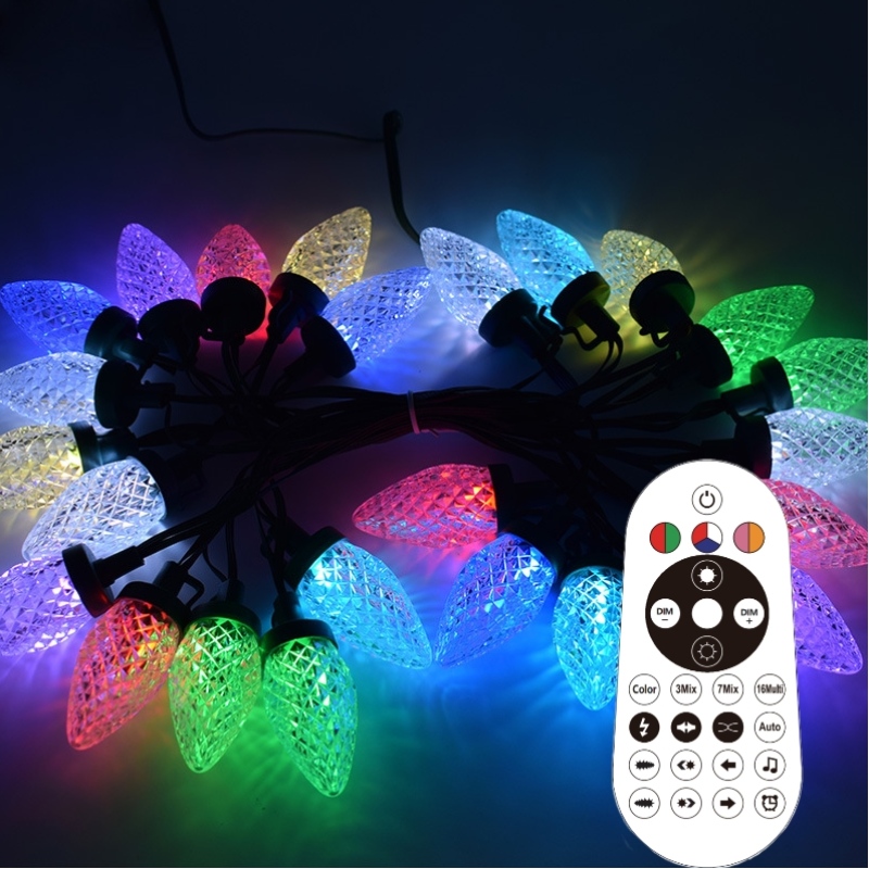 Smart C9 Strawberry Christmas Light مجموعة في الهواء الطلق مقاوم للماء LED Magic Color Christmas Light String