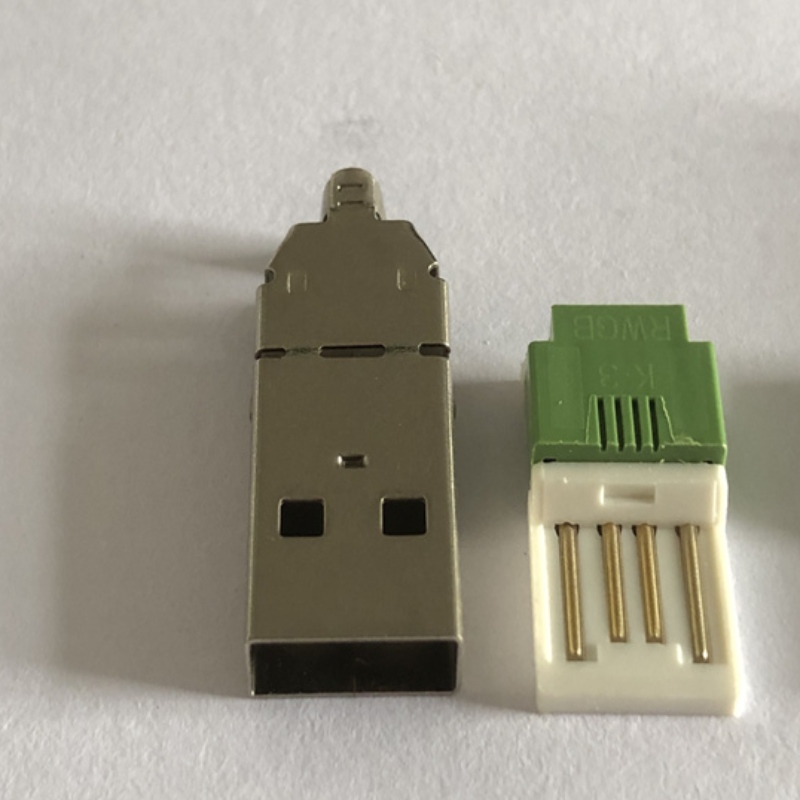 محول USB المطلي بالنيكل من النوع A Tail Socket 3-in-1 PC DIY.