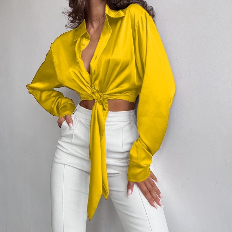 طية ساتان الحرير غير الرسمية طية صدرية طية طويلة الأكمام