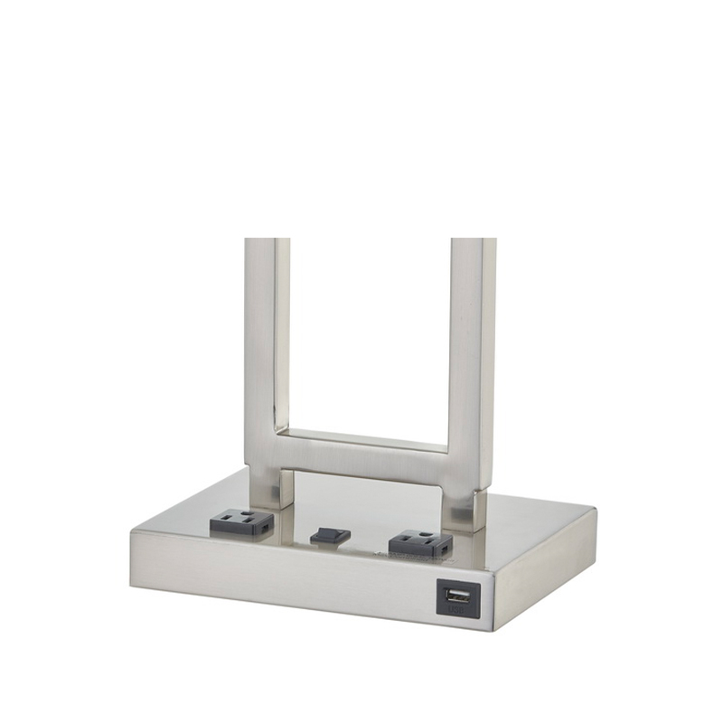 مصباح مكتب غاتسبي مع الانتهاء من النيكل المصقول ومنافذان وتبديل على/off rocker ومنفذ USB