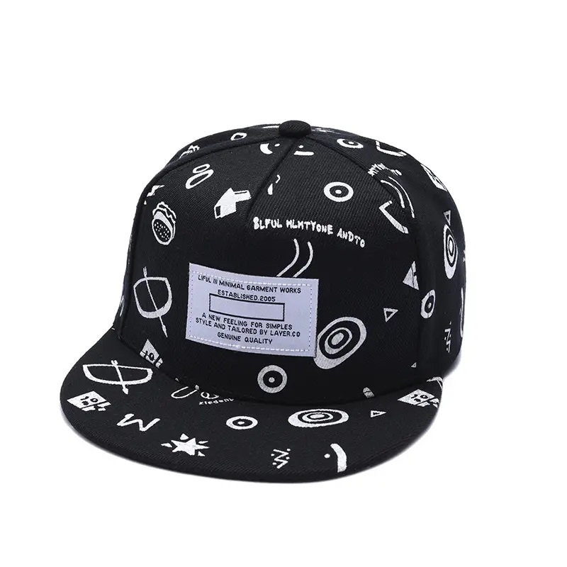 صيف الربيع طباعة تسامي القبعات ثلاثية الأبعاد تطريز Snapback Cap Patch Logo غير منظم Brim 6 لوحة Snapback Hat