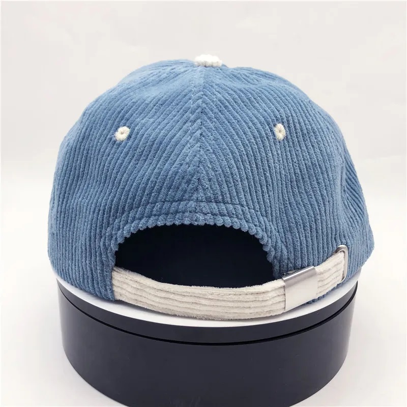 Corduroy 6 لوحة مخصصة الشعار غير منظم القبعات Corduroy Dad Cap