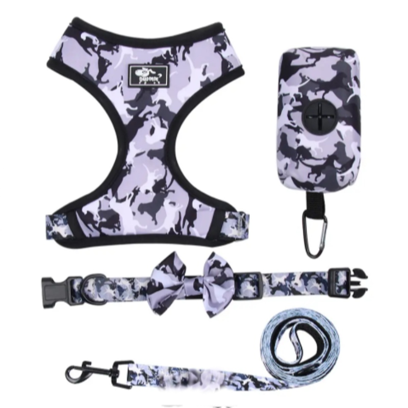 مخصصة جرو فاخرة مخصصة طوق قابلة للتعديل الأليف الأليف حقيبة باندانا عكسها وتنفس مجموعات الكلاب الكلب النيوبرين