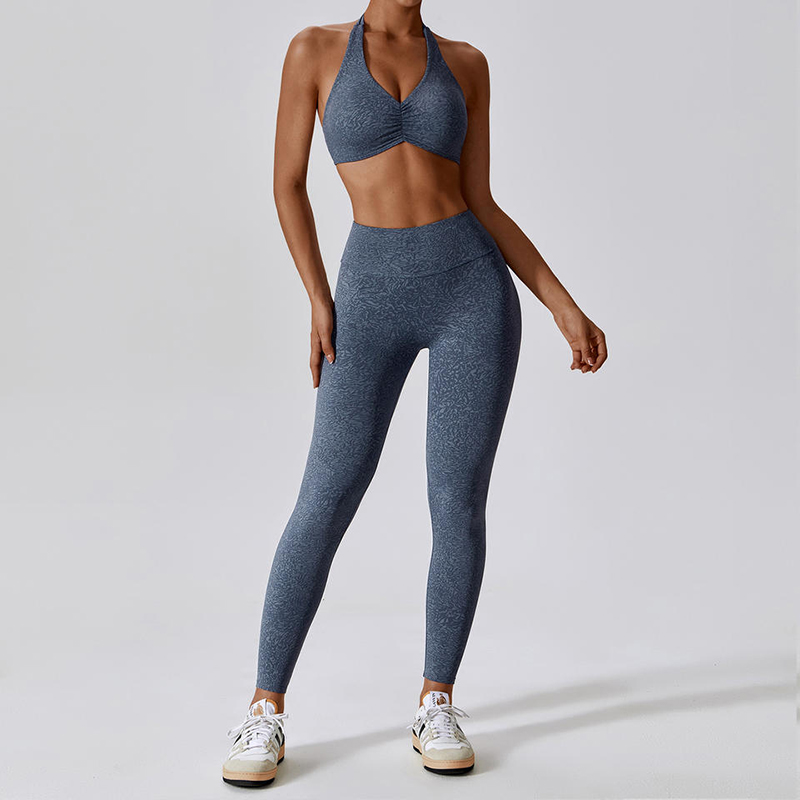 SC1054 YOGA Set Litness Woman 2024 Sport Bra and Stemgings Print Litness Yoga Wear Gym Set Female