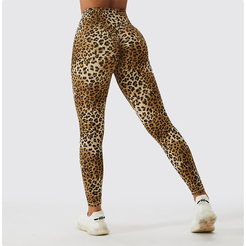 SC10112 سلس بطبعة الفهدات عالية الخصر لياقة اللياقة legging femme scrunch bum leggings yoga pants